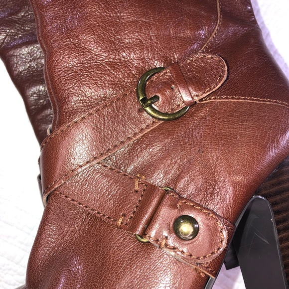 NINE WEST Millicento Brown Leather heeled boots 9 - Picture 9 of 13